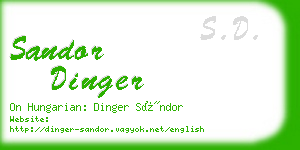 sandor dinger business card